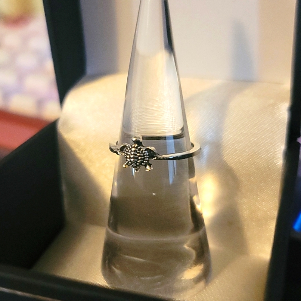 4/25 Size 6 Silver Turtle Ring